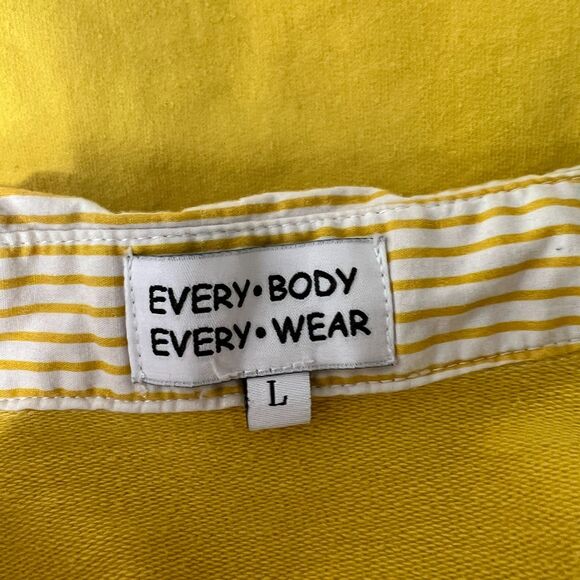 Every Body Every Wear Shirt Dress Women Large Yellow Collared Short Sleeve ALine - Picture 5 of 13